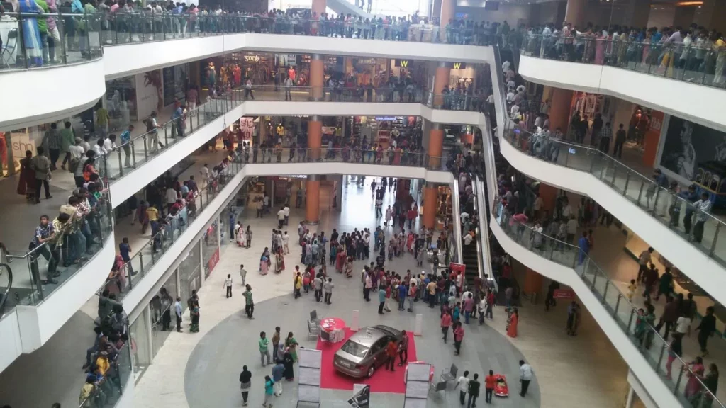 mall inside view on a busy day