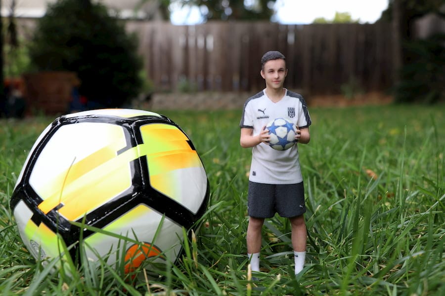 soccer kid 3d printed figurine optimized